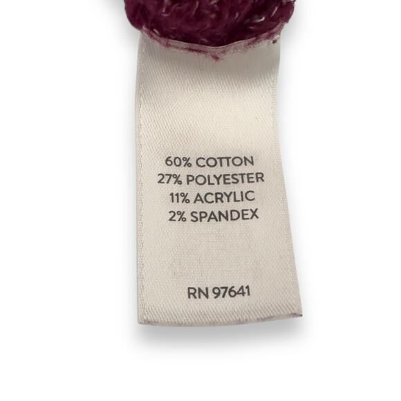 J.Jill Pure Jill Women Ribbed V-Neck Tunic Sweater S Purple Fuchsia Pink Purple - Picture 7 of 9